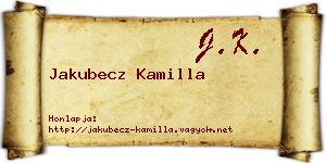 Jakubecz Kamilla névjegykártya